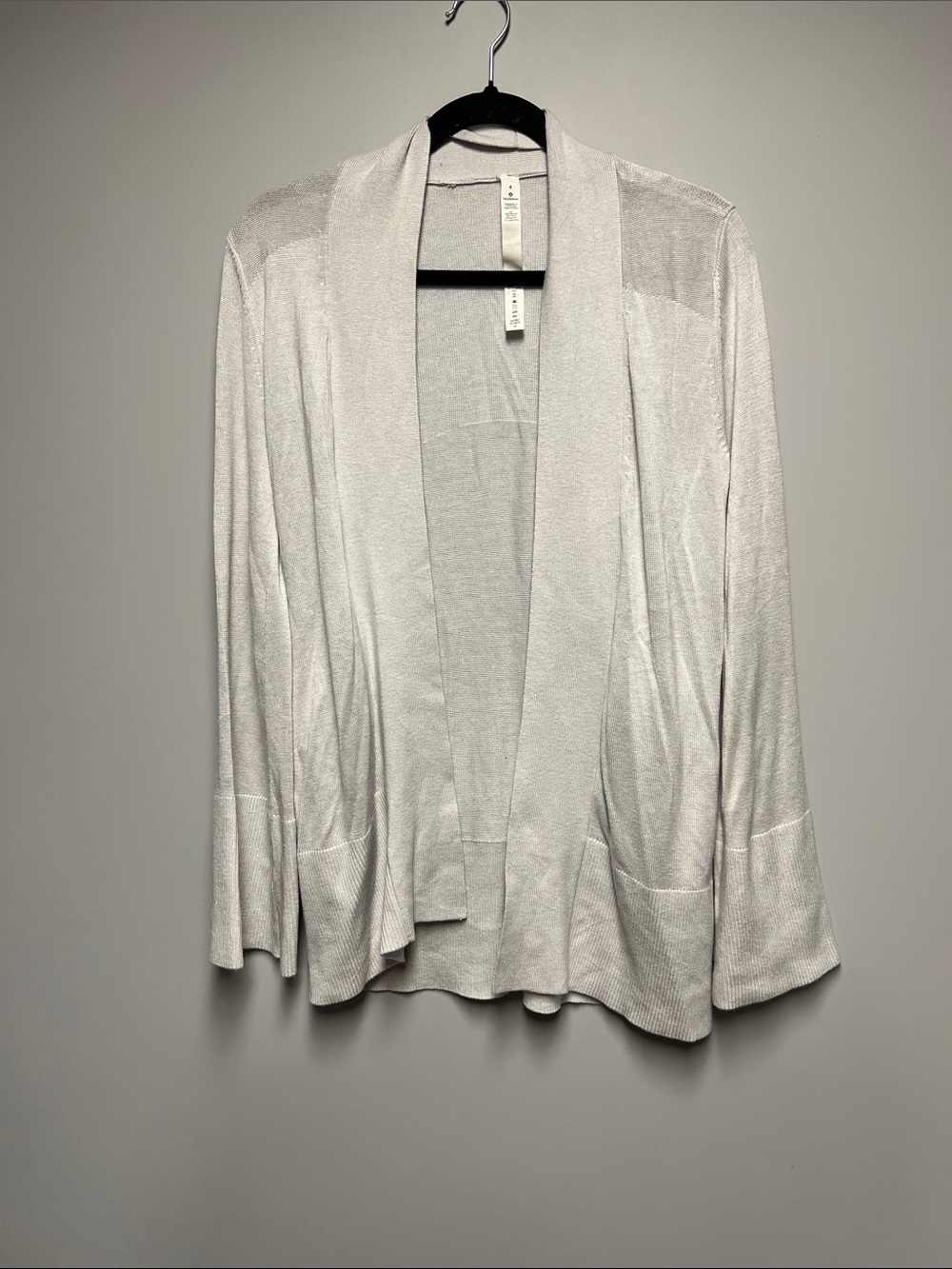 lululemon athletica Light Gray Open Cardigan with Front Pockets